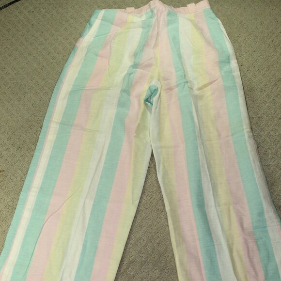 Authentic Vintage 60's Christian Dior Linen High Waisted Wide Leg Pants Size 28" - Picture 5 of 12